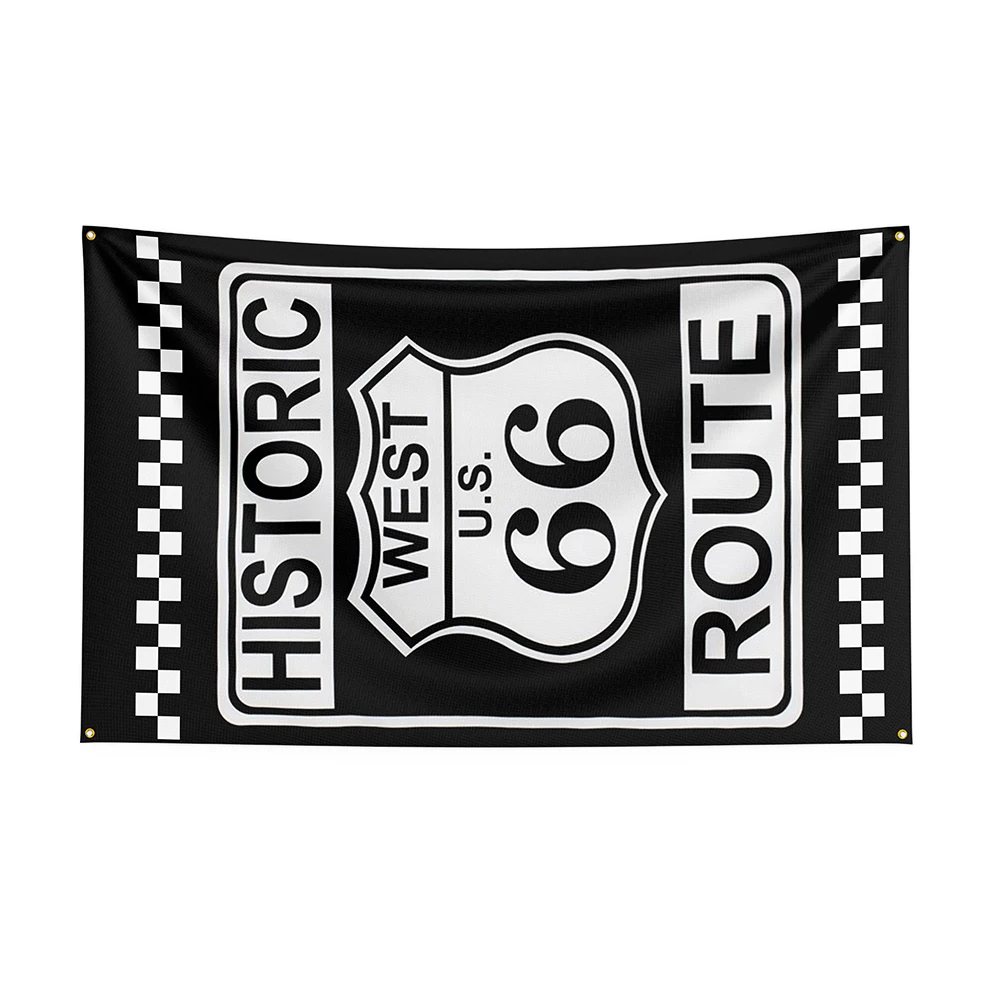 

90x150cm Car Route66 Flag Polyester Printed Banner -ft Flag Decor,flag Decoration Banner Flag Banner