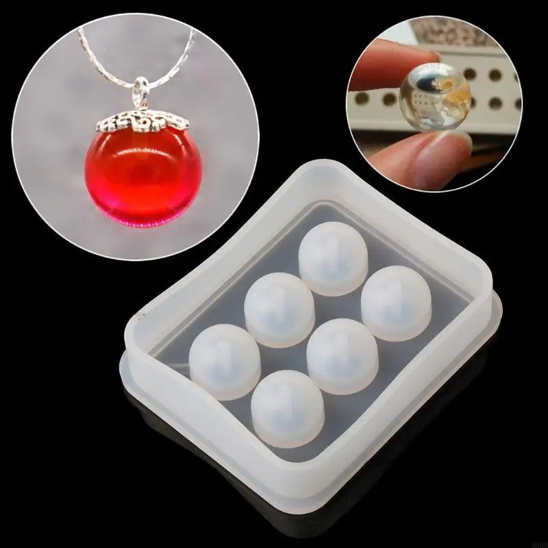 A9BD Silicone Pendant Mold for DIY Necklace Bracelet Jewelry Making Craft 6 Cavities