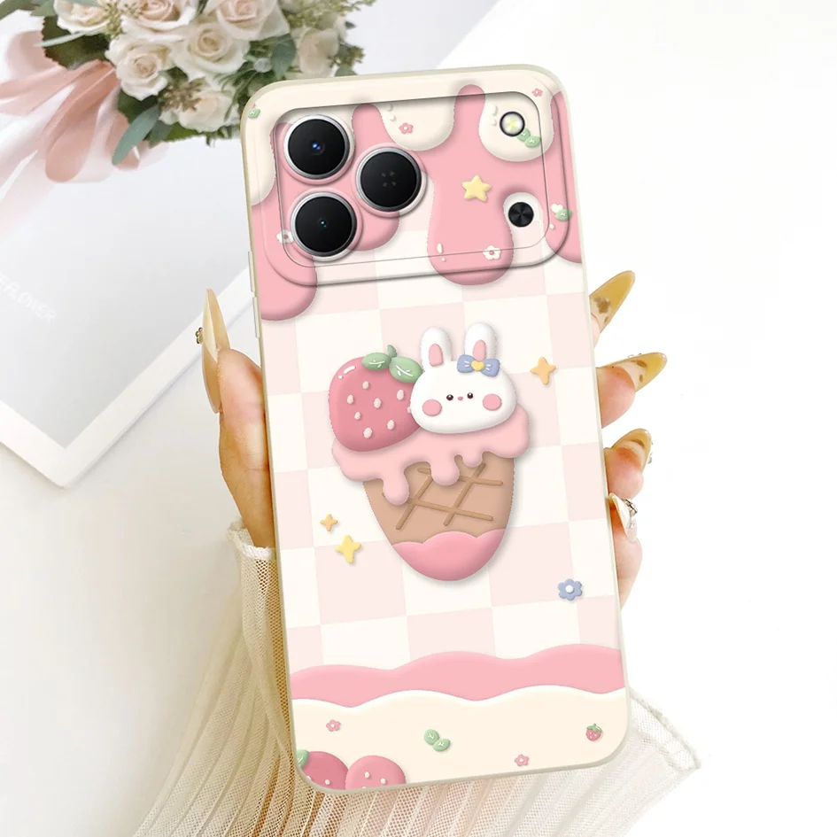 Cute Cartoon Cat Painted Soft Silicone Phone Case Cover