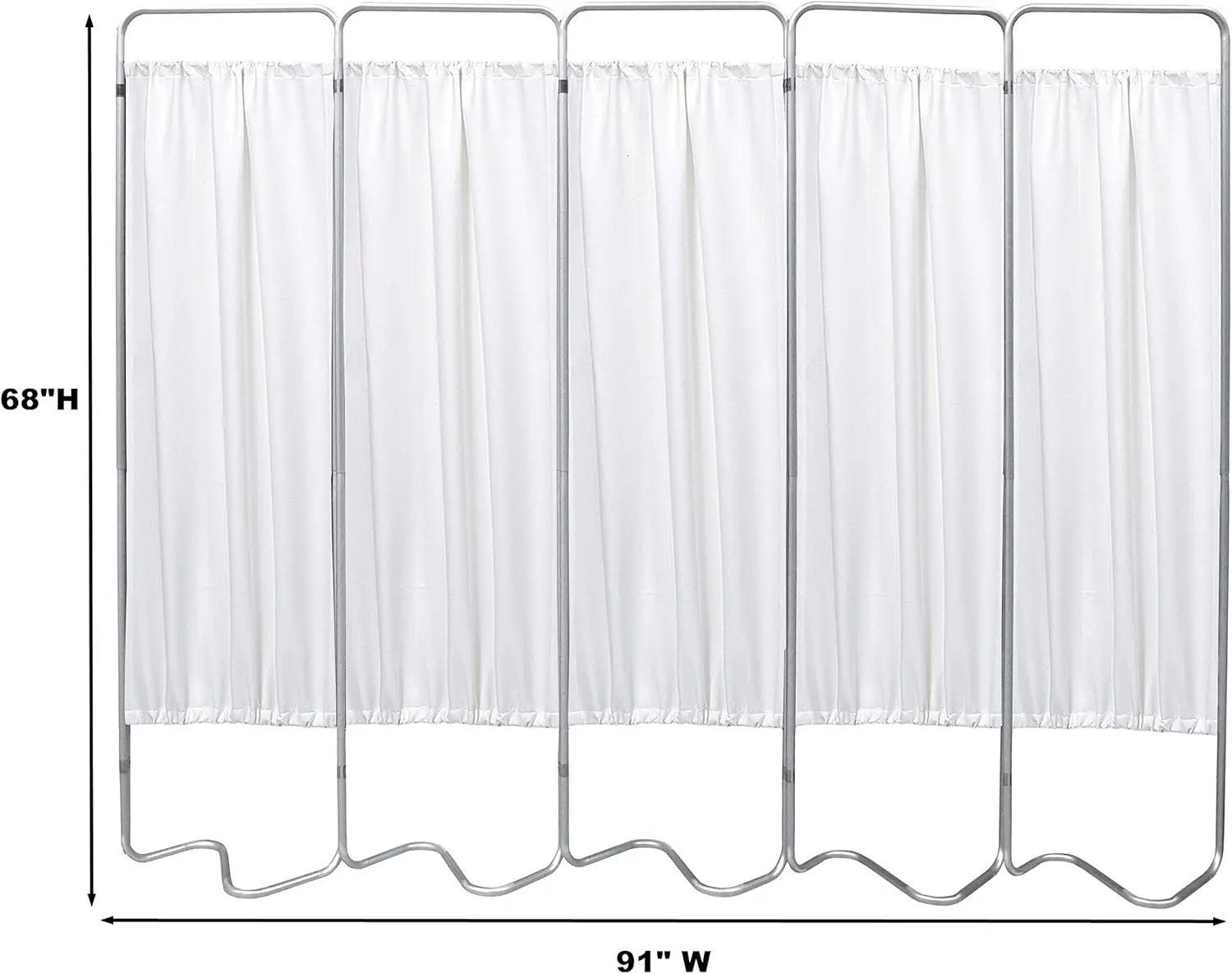153055-10 Beamatic Privacy Screen with Vinyl Panels, White, 5 Section 2