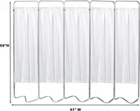 153055-10 Beamatic Privacy Screen with Vinyl Panels, White, 5 Section 2