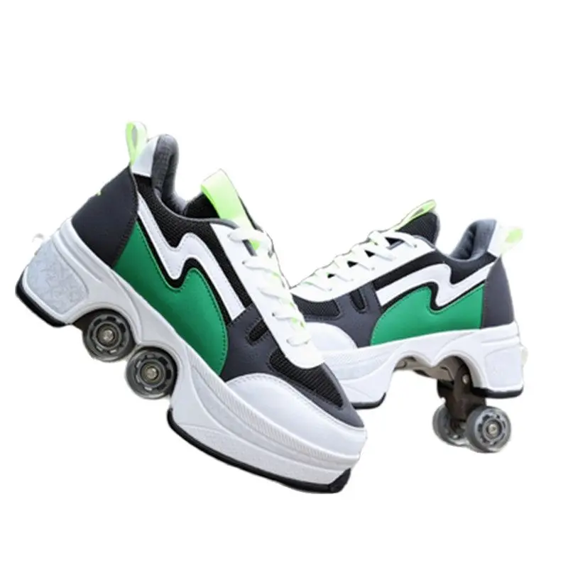 Transformable Roller Skates for Kids Invisible Four Rounds of Running