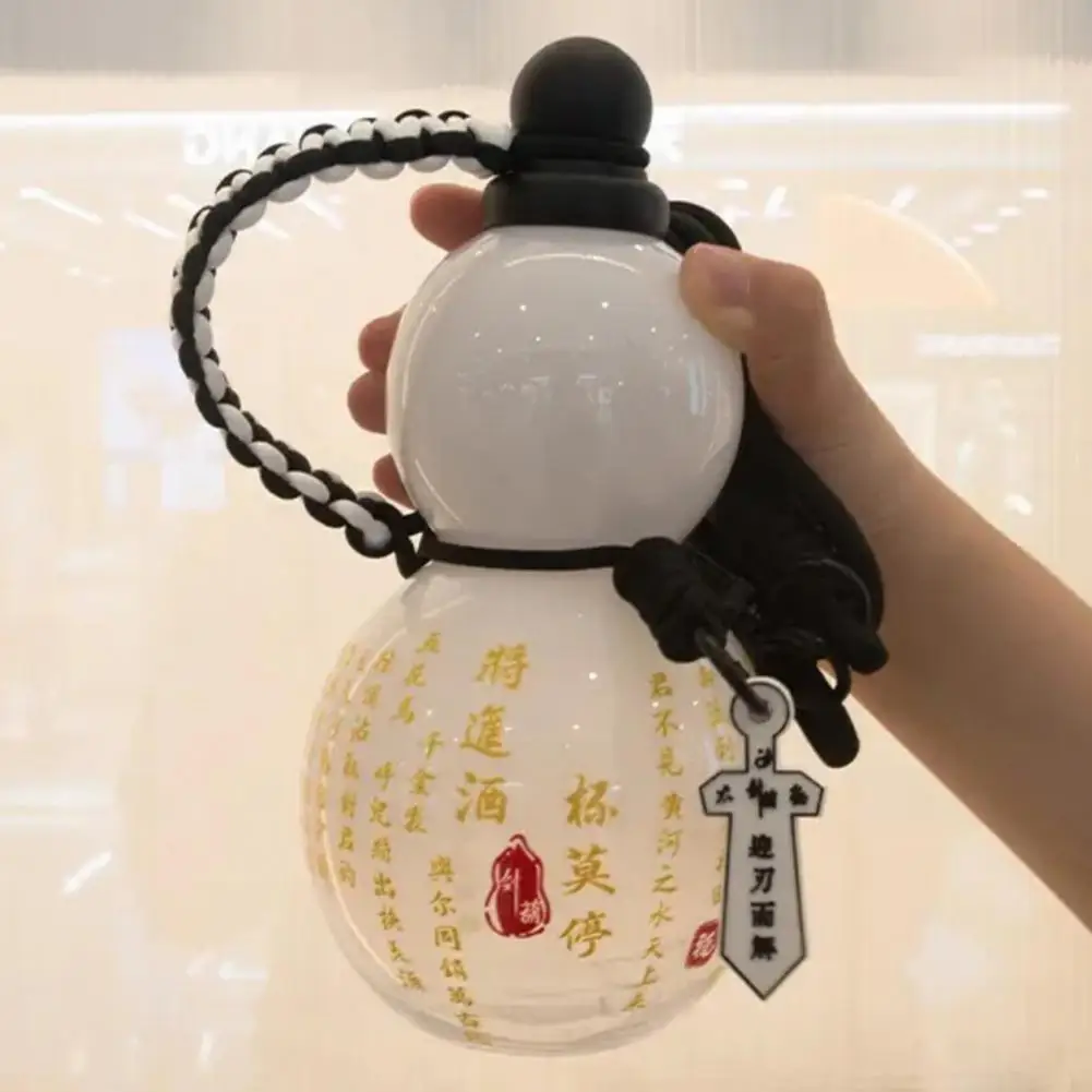 800ML Tritan Sports Water Bottle Vintage Chinese Style Monkey King Wukong Drinking Bottle Lanyard Strap Cup Brush Sticker set
