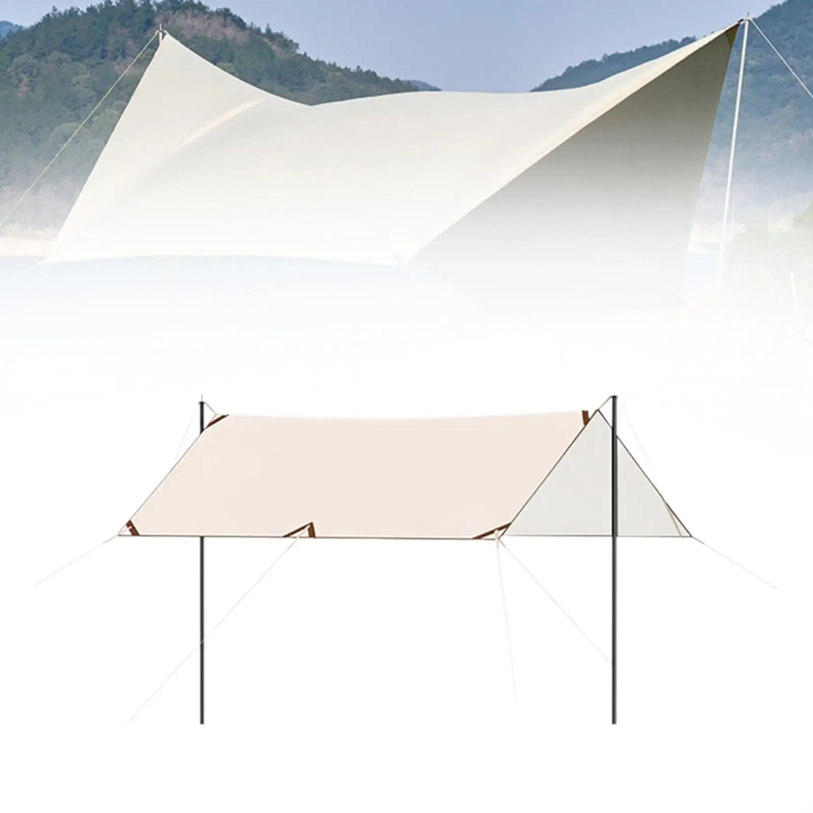 Camping Outdoor Tent Portable Rainproof Sun Protection Accessories Awning Canopy Tent for Travel Garden Courtyard Picnic Camping