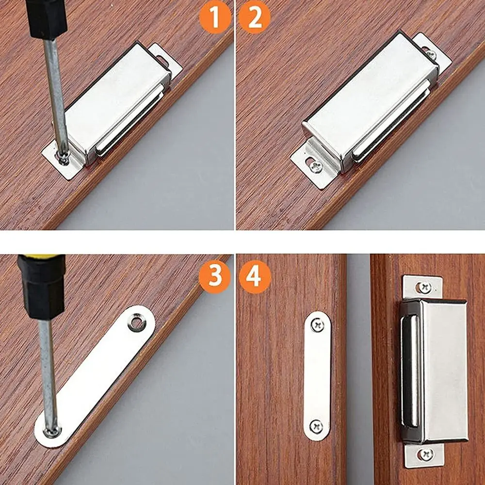 Magnetic Door Catch Hardware Stainless Steel Door Closer Chrome Cabinet Latches