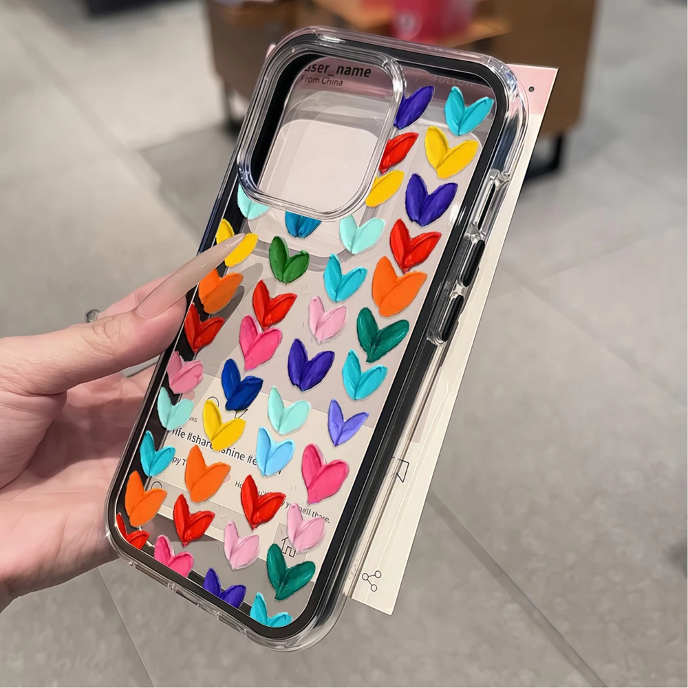 Luxury Colorful Love Heart Phone Case Cover