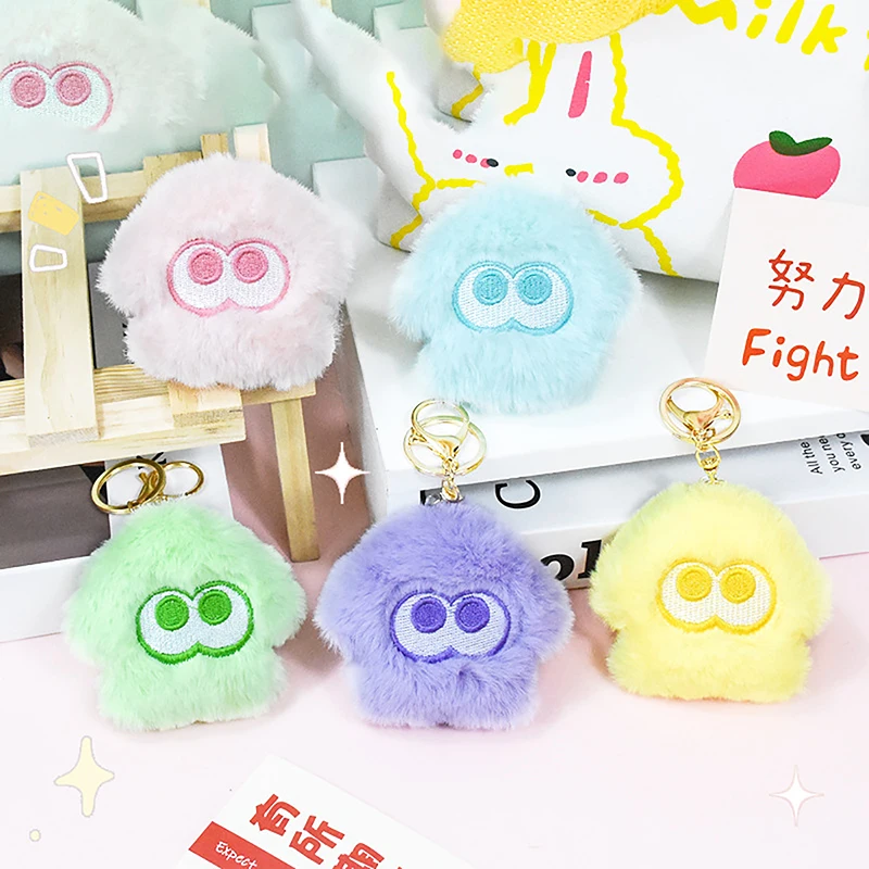 Splatoon Inkling Plush Keychain Anime Orange Red Inkling Kawaii Animal Backpack Pendant Soft Stuffed Cartoon Toy Doll Kid Gift disney star wars 11cm baby yoda cartoon plush toy doll master yoda anime figure stuffed plush doll keychain pendant gift for kid