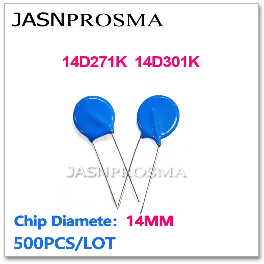 

JASNPROSMA 14D271K 14D301K 14 мм 500 шт. 270 в 300 В Варистор резистор ZOV пьезорезистор 271 301
