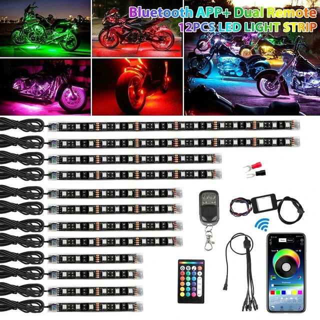 Kit tuning LED multicolore auto-moto avec application Android