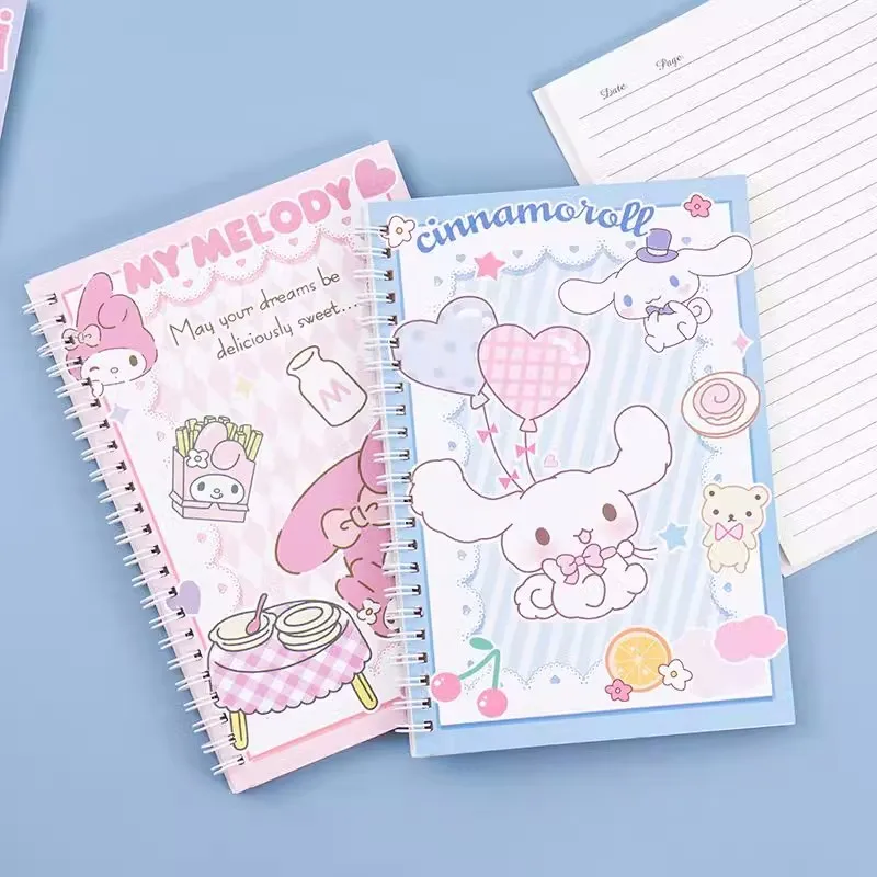 

Kawaii Sanrios Kuromi Spiral Notebook Anime Cinnamoroll My Melody Student Cartoon A5 Notepad Learning Stationery School Supplies