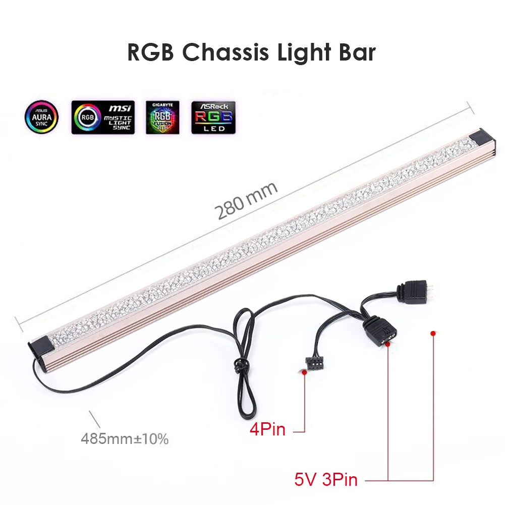 PC Case LED Light Bar PC Chassis Decorative Lamp Office Diamond ARGB Addressable RGB Caring Computer Supplies