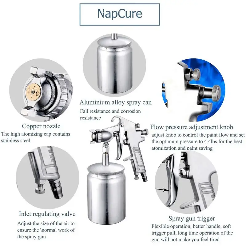 Car Painting Pneumatic Nozzle Car Painting Tool for Vehicles Furniture Walls Shutters Fences Instrument Gauge Air Paint Sprayer
