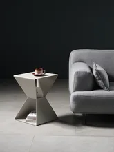 

Light Luxury Sofa Side Table Geometric Small Coffee Table Nordic Style Modern Side Cabinet Designer Bedside Corner Table