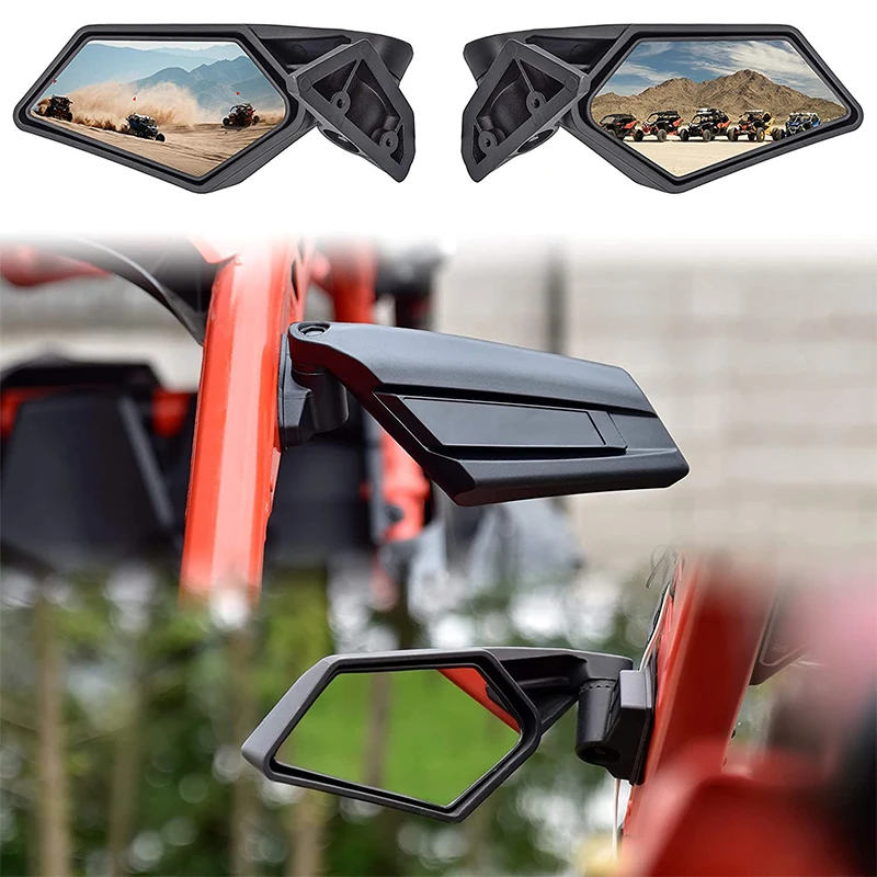 2Pcs UTV Side View Mirrors Rearview Mirror For Can Am Maverick X3 Max