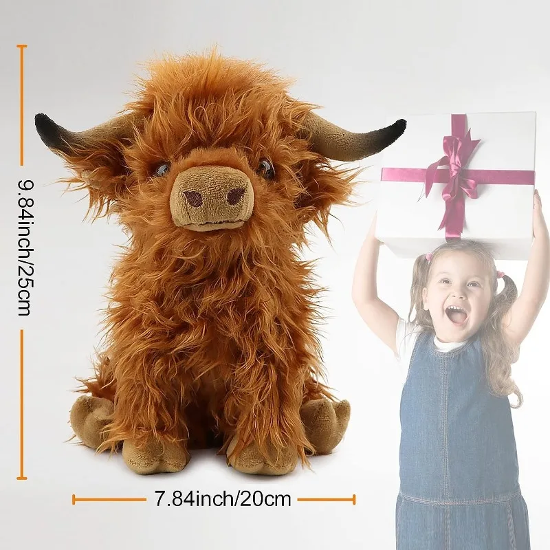 thumbnail image 2 of BARRY1 Cattle Animal Plush Doll, Stuffed Bull ReaListic Scalper Bull Plush Toys Soothing Toy Simulation Fluffy Soft Ox Cattle Stuffed Dolls Home Decor I.445995753 2 of 14