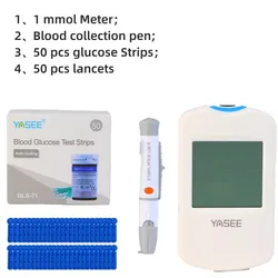 Multifunctional Glucometer Kit with Large LCD Display - 3 - in - 1 Blood Glucose, Ketone, and Uric Acid Tester (Mmol meter BG 50)
