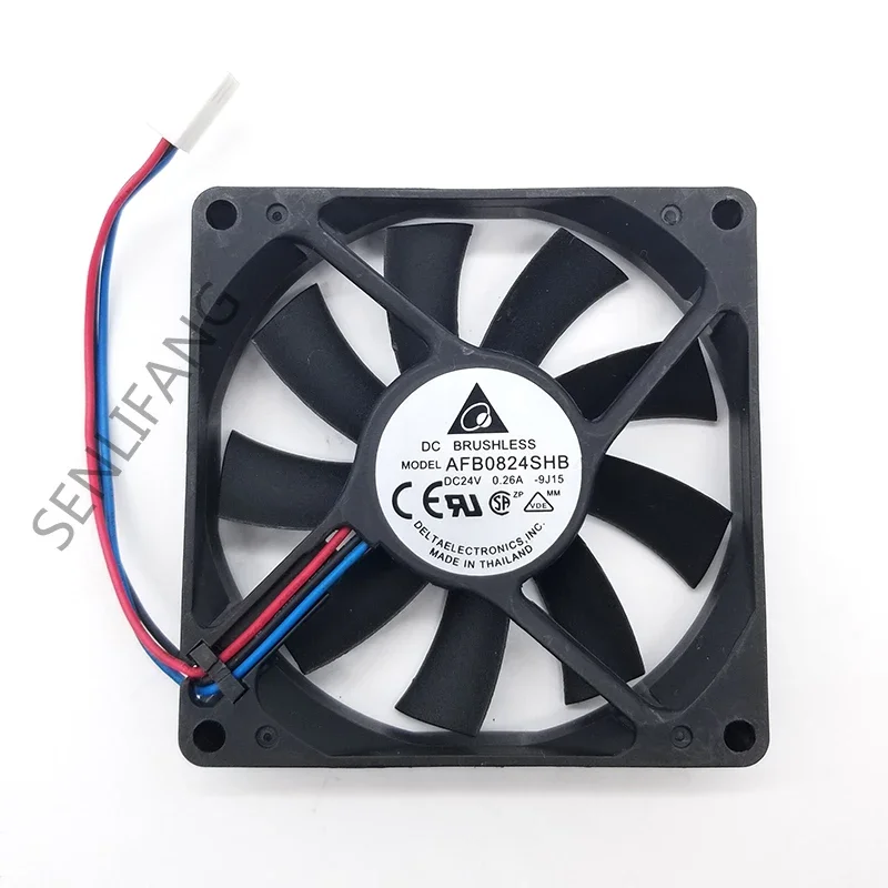 Новый Кулер 8 см AFB0824SHB для Delta Electronics, охлаждение 8015 80x80x15 мм, постоянный ток 24 В, 0,26 А, 3-линейный промышленный серверный вентилятор