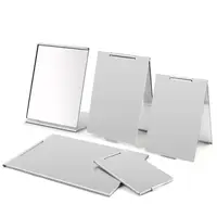 Miroir pliant décoratif en aluminium, miroirs de maquillage rectangulaires pliables, mini miroir de poche compact en métal, outils cosmétiques 3