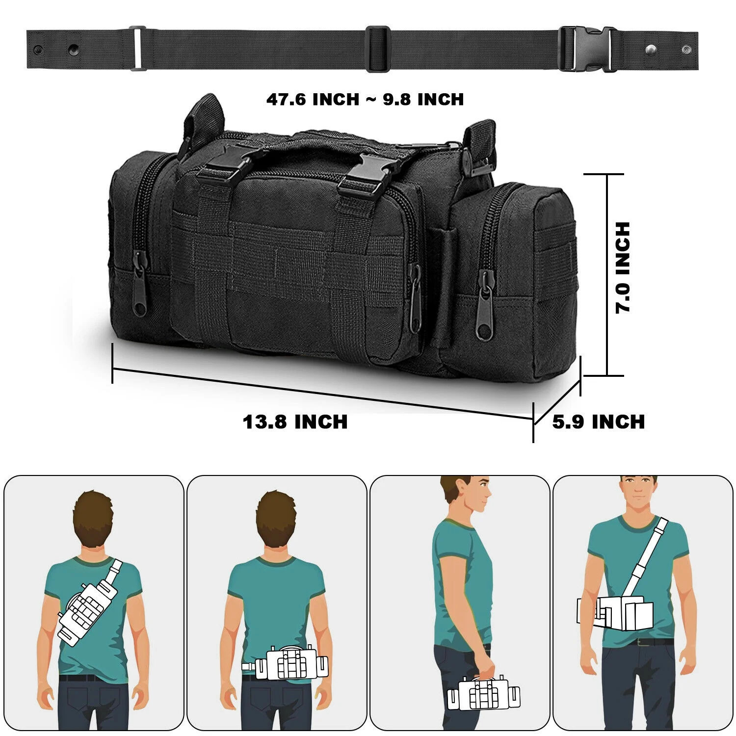 Multi-Functional Waterproof Outdoor Waist and Shoulder Bag
