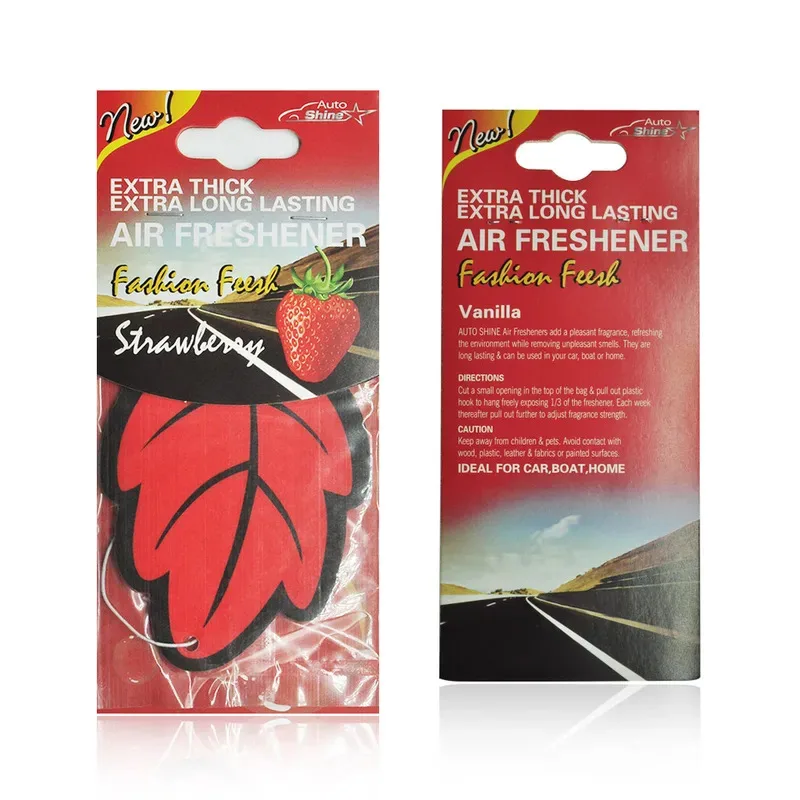 10/20PCS Car Air Freshener Natural Scented Tea Paper Auto Hanging Vanilla Perfume Fragrance Leaf Shape Car Accessories Interior