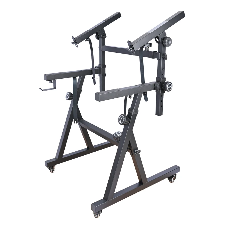 DoubleBoldMetalZTypeKeyboardPianoStandWithWheelsElectronic