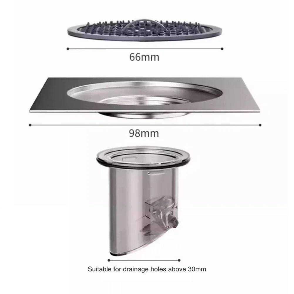 Bathroom Floor Drain Strainer Shower Drainage Drainer Sewer Stopper Drainer Hair Catcher Odor Proof Anti Blocking Floor Drain