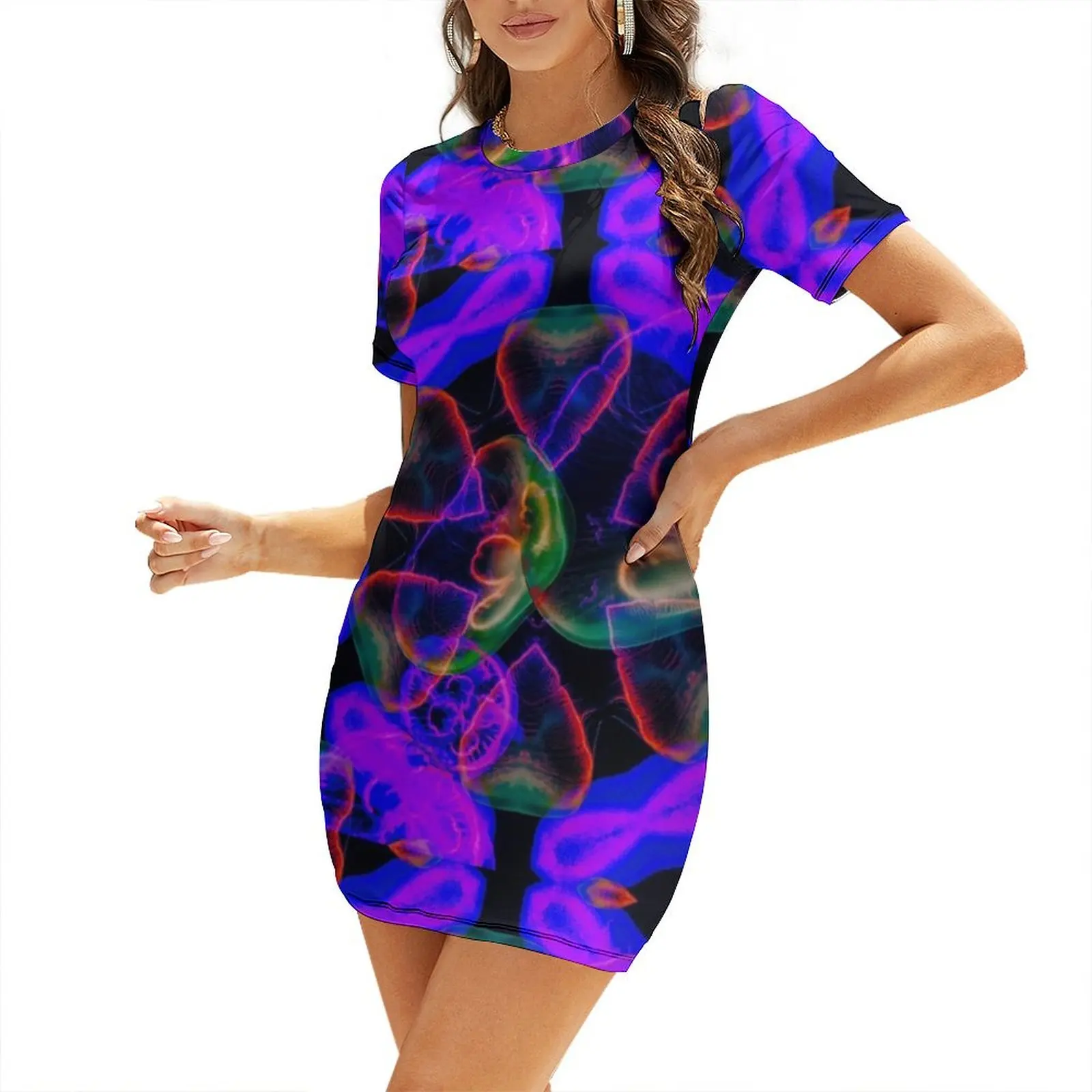 

BLACKLIGHT JELLIES Short Sleeved Dress luxury woman party dress Women's summer dress wedding guest 2024 women clothes