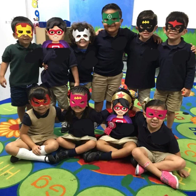 Face Mask 32pcs/kit Superhero Mask Cosplay Christmas Halloween Kids Adult Carnival Party Props Children's Birthday Masks Masquerade Gifts