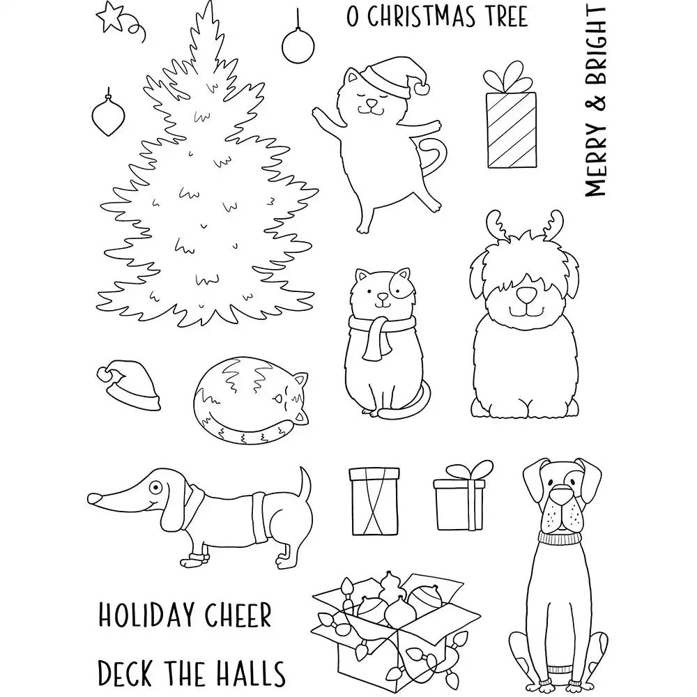 

Christmas Tree Cat Clear Stamps Metal Cutting Dies New Arrivals 2023 Diy Scrapbooking Crafts Die Cuts Paper Template Decoration
