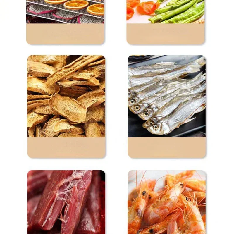 Fruit Dehydrator Beef Jerky 360 ° Rotating Commercial Foodstuff Dryer Vegetable Medicinal Meat Fish and Shrimp Air-Dried Chassis 6