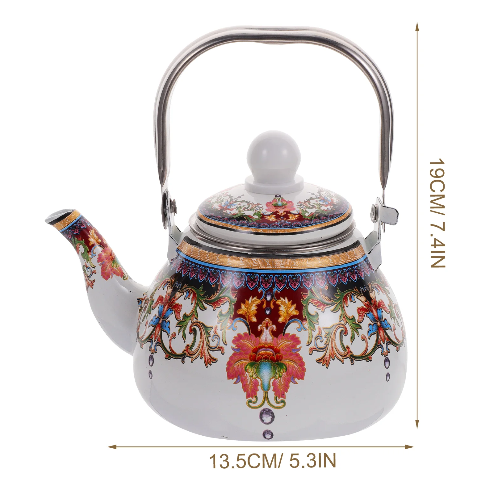 

Household Enamel Tea Pot Household Tea Kettle Hot Water Coffee Tea Kettle Pot for Stovetop with Strainer