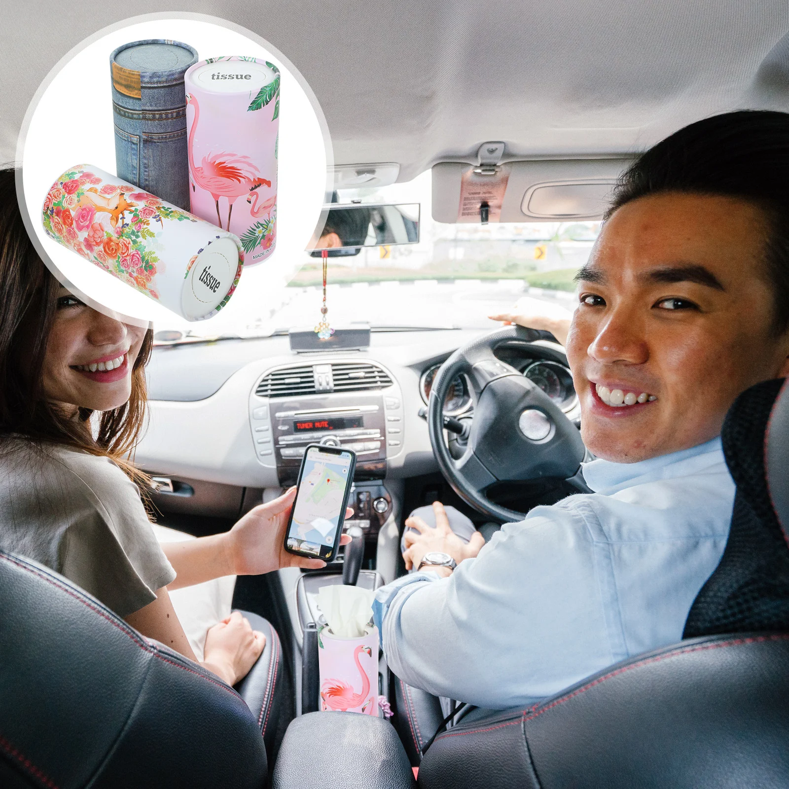 

3 Pcs Container Cylinder Pumping Paper Travel Automotive Puffs Tissues Multi-function Facial