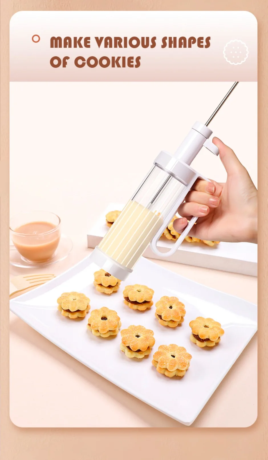 Cookie Press, Spritz Cookie Press Set For Baking, Stainless