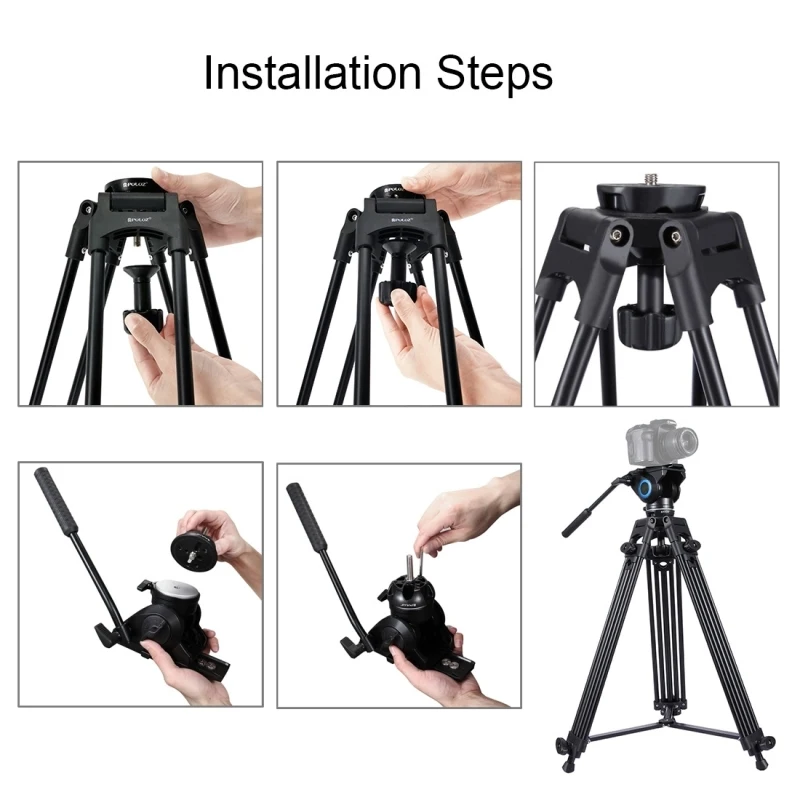 PULUZ 75mm Camera Tripod Half Ball Bowl Adapter For Fluid Head Tripod, Metal DSLR Rig Camera Tripod Base with 3/8 inch Screw