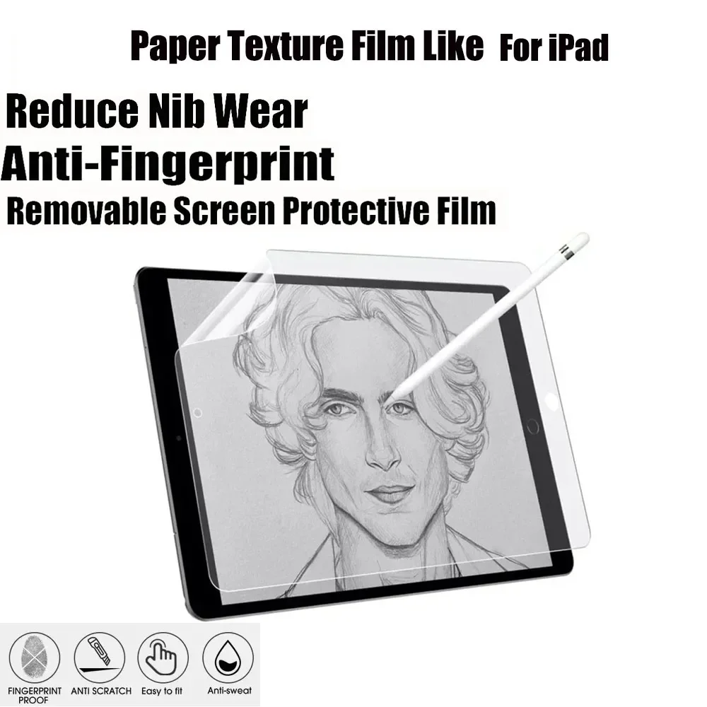 

Paper Texture Film Like Protector for Apple IPad 2 3 4 5 6 Pro 11 12.9 10.5 Inch Air 5 4 3 2 Anti-Glare Paper-Feel Matte Film