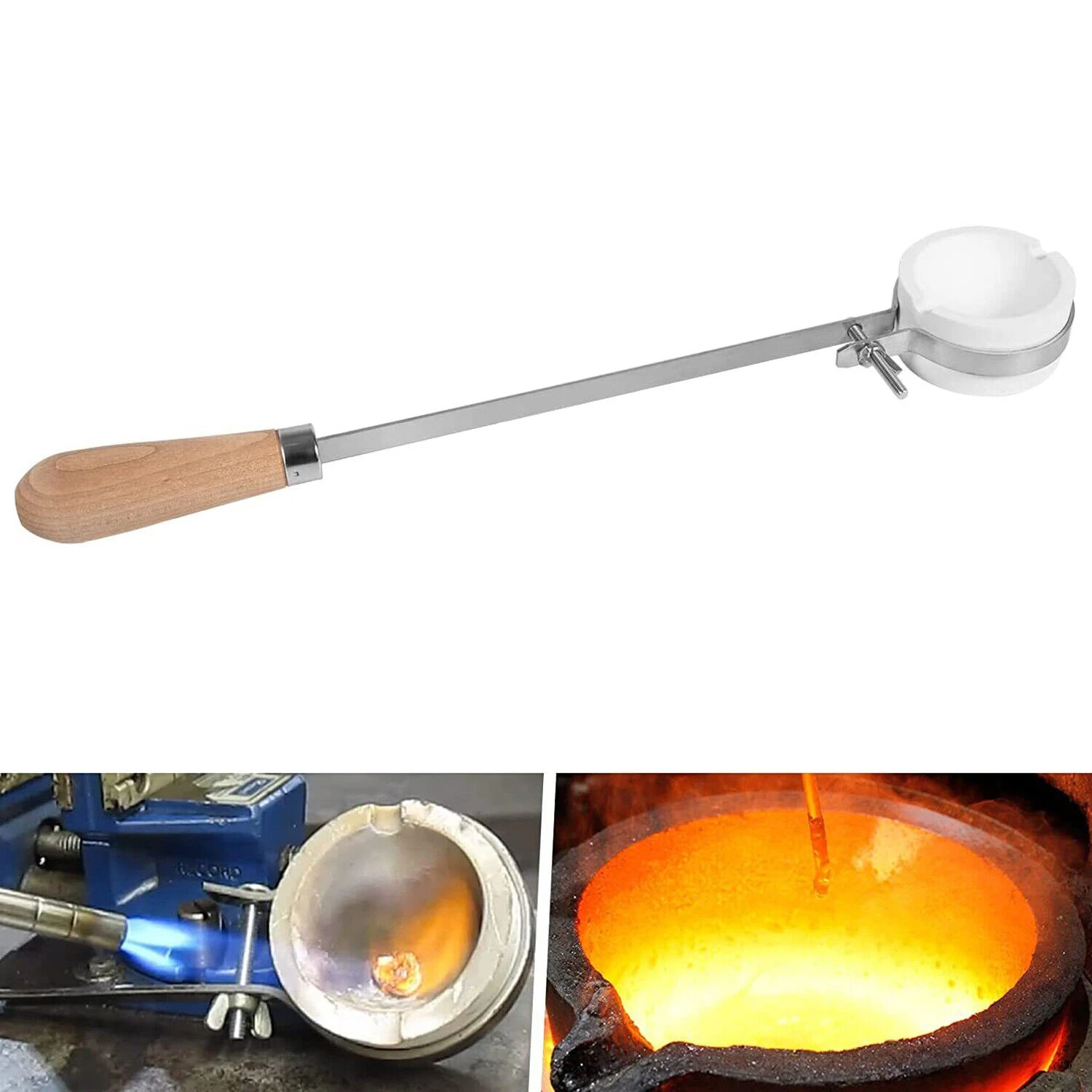 Torch Melting Kit Precious Metal Torch Casting Kit,High Purity Graphite  Modern Ceramic Processing Technology,Quartz Crucible + Tong + Bowl + Mould