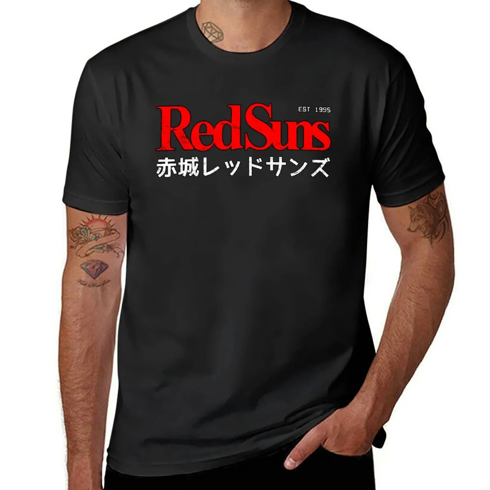

Initial D - Akagi RedSuns logo T-Shirt kawaii clothes shirts graphic tees oversized T-shirts for men cotton