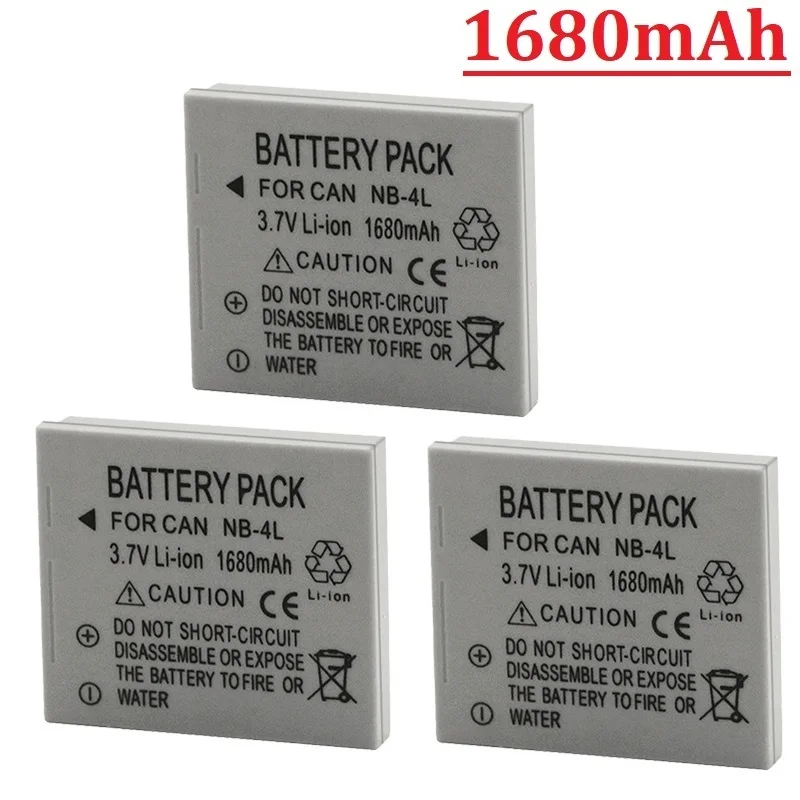 Batteria 1680Mah Nb-4L Nb4L Per Canon Ixus 30 40 80 75 100 I20 110 115 120 130 Is 117 220 225 Hs Sd400 Sd780 Sd960 Nb 4L Batteria