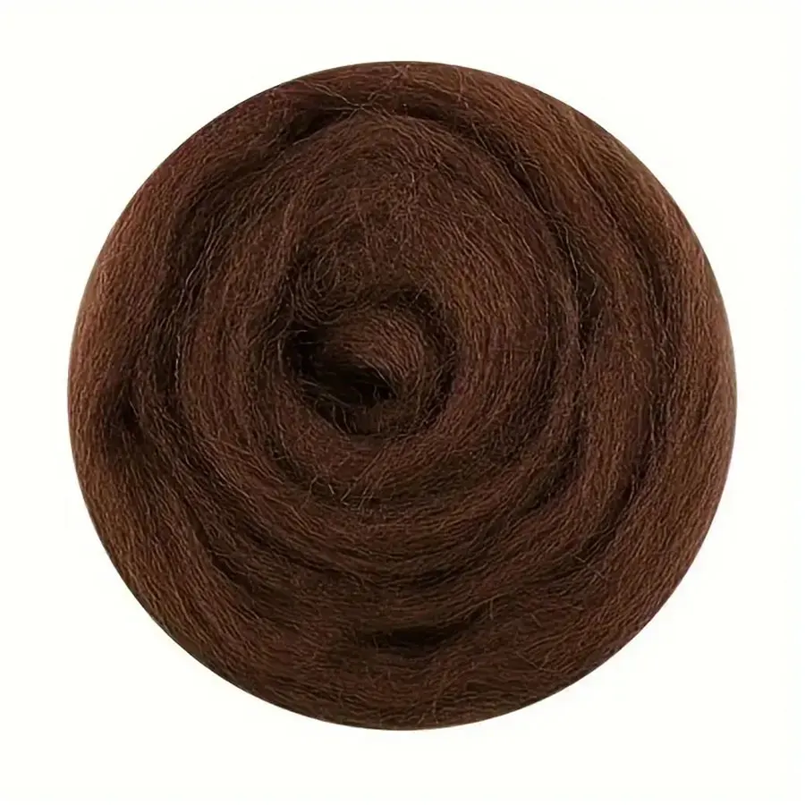 1 Roll 10 Colors Brown Needle Felting Wool Animal Series Wool Fibre Roving for Needle Felt DIY needle felting wool
