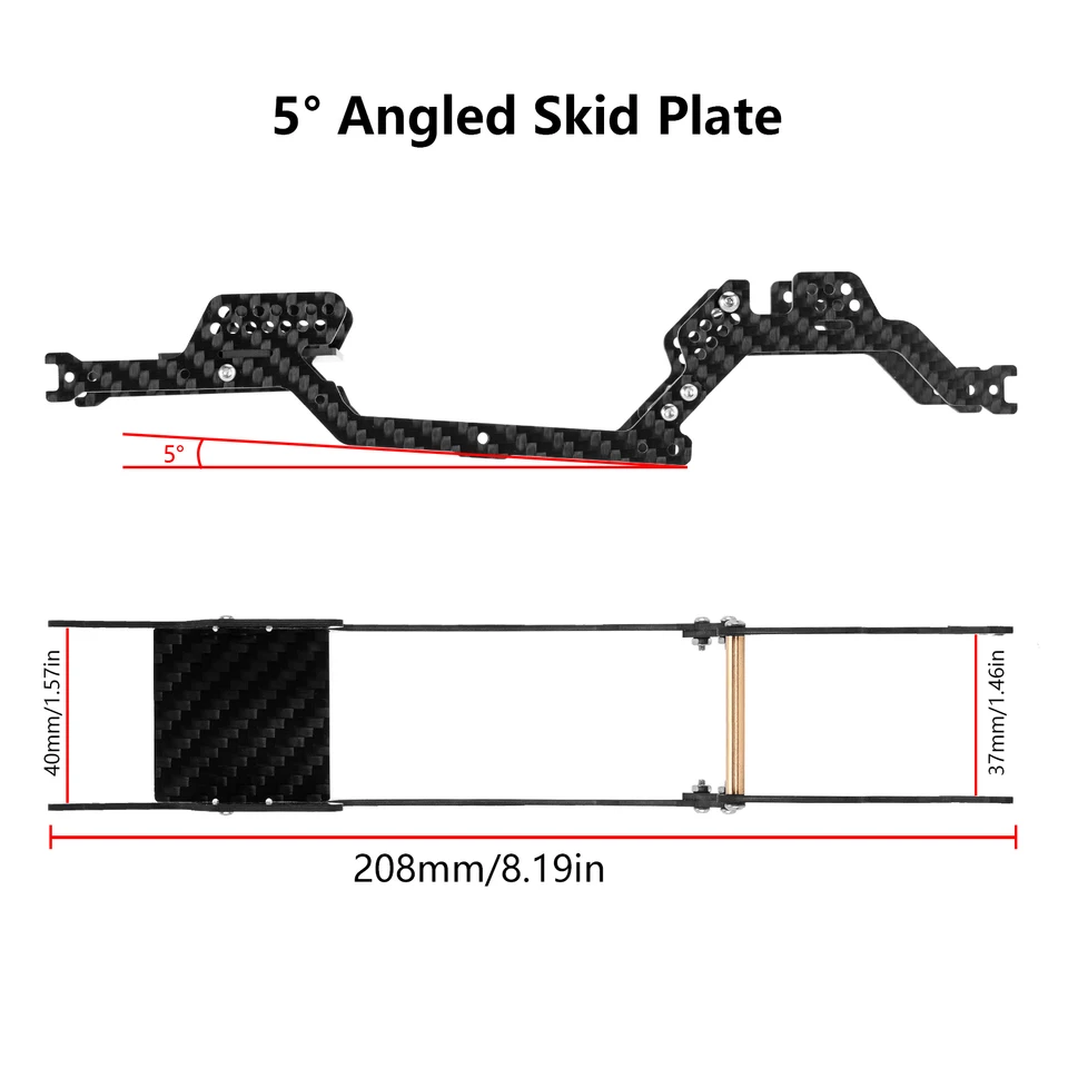 rc クローラー　INJORA シャーシーLCG フレームパーツ　TRX scx INJORA LCG カーボンファイバーシャーシキット フレームガーダー 1/18