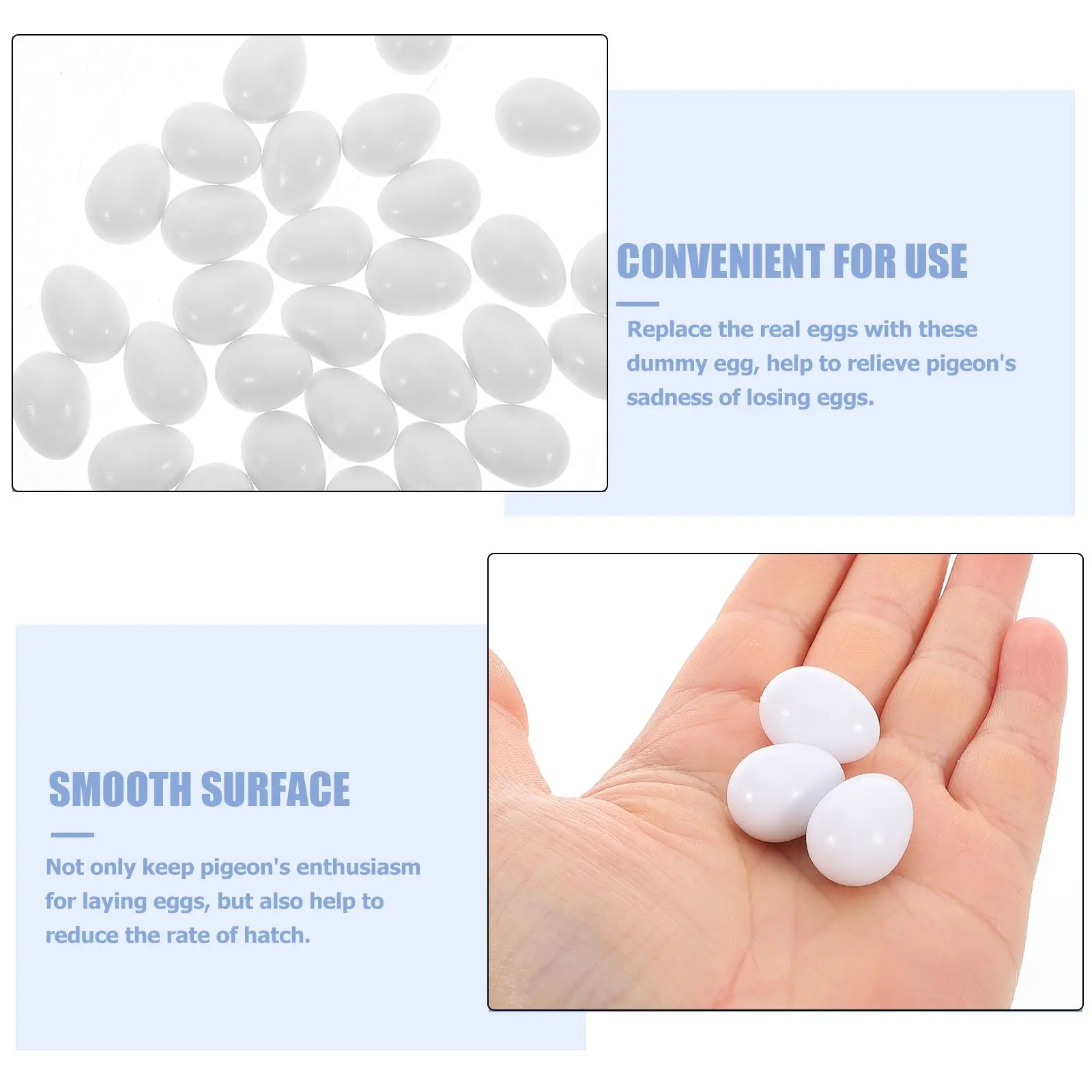 30 Pcs Parrot Fake Eggs Artificial Bird Egg Hatching Aid Supplies Solid Pigeon Egg Breeding Tools Pet Products