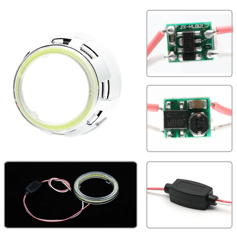 COB LED ���� ������ ������Ʈ, 12V ���Ϸ� ��, Ŀ�� ����, 60mm, 70mm, 80mm, �ڵ��� �ְ� ���� ������� DRL ����Ʈ, �Ȱ���, ���, 2 ��