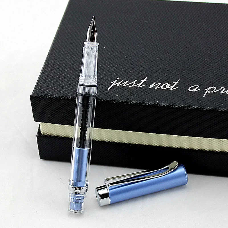 New Resin Transparent Vacuum Fountain Pen Quality EF/F Nib 0.38/0.5mm Smooth Ink Gift Pen for Office Business School 3