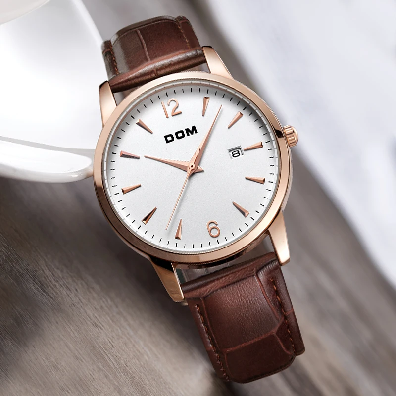 

DOM Design Brand Man Watches Luxury Brand Waterproof Quartz Clock Leather Strap Business Watch Male Relojes Reloj M-3311