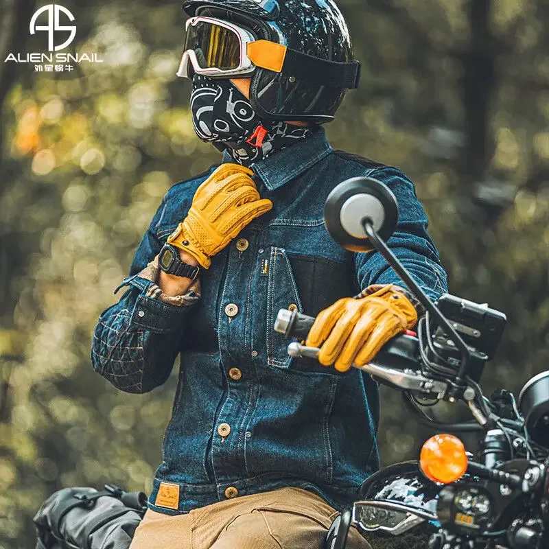 Retro Motorcycle Jeans Jacket Men Motocross Motorcycle Armor