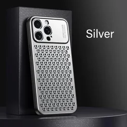 Sleek Aluminum Alloy Breathable Phone Case with Metal Back Cover - iPhone 18 Pro (Silvery)