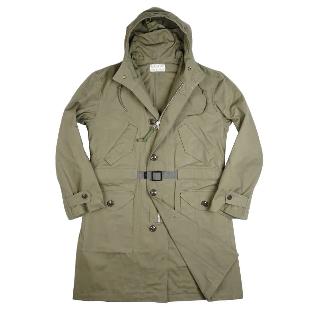 WW2 US unifor M47 Windproof American Soldier Jacket Casual Training windproof Men's long loose coat 2