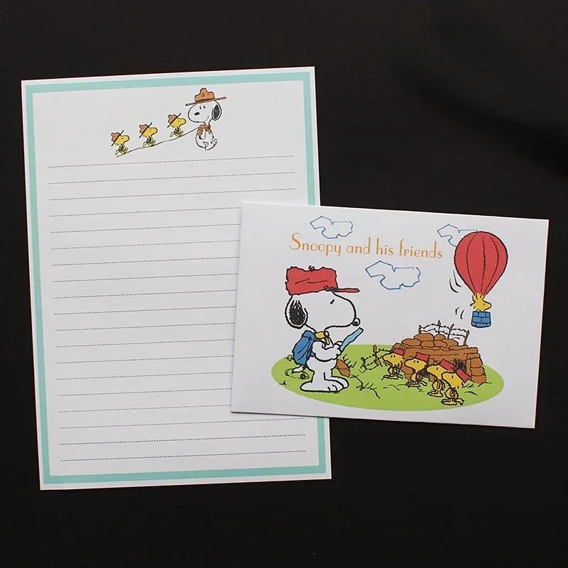 thumbnail image 1 of 10 sobres de papel con la imagen de Snoopy y Charlie Brown, bonitos sobres de papel para invitaciones de boda, tarjetas de felicitación, sobres de regalo, embalaje de regalo, 1 of 5