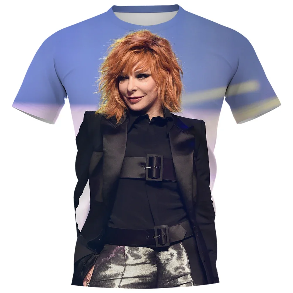 Mylene Farmer 3D Print Oversized Short Sleeve T Shirt