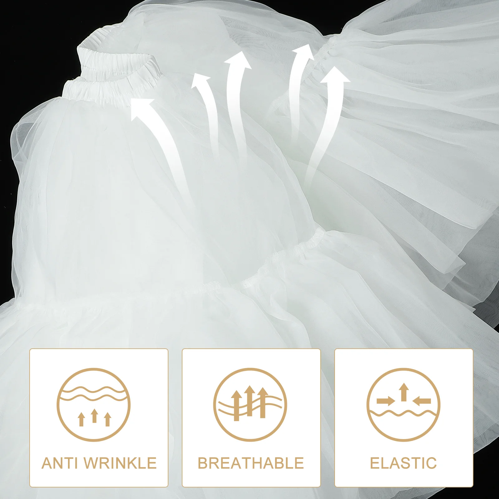 Soft Mesh Crinoline Lolita Petticoat Tutu Skirt Short Skirts Gauze Underskirt White Dress Girl